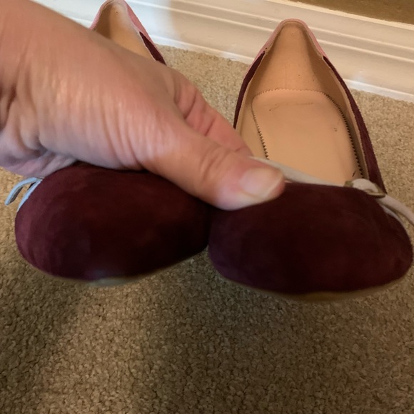 J Crew pink maroon suede heels strap accent size 10.5 - Picture 3 of 5